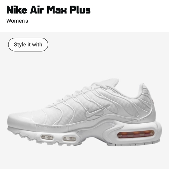 Nike Air Max Plus Women's All-White Sneakers - Picture 1 of 8